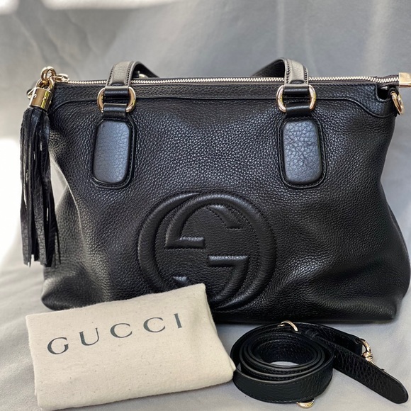 š¤ Authentic Gucci Soho Chain Double G Tassel Leather Shoulder Bag - Picture 4 of 9